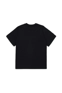 T-Shirts | T-Shirts>DSQUARED2 T-shirt with pocket and logo branded Icon New Generation black