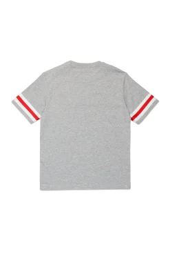 T-Shirts | T-Shirts>DSQUARED2 T-shirt with ribbon inserts light grey melange