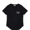 T-Shirts>N°21 T-shirt with rounded bottom black