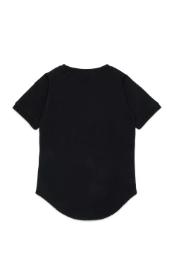 T-Shirts>N°21 T-shirt with rounded bottom black