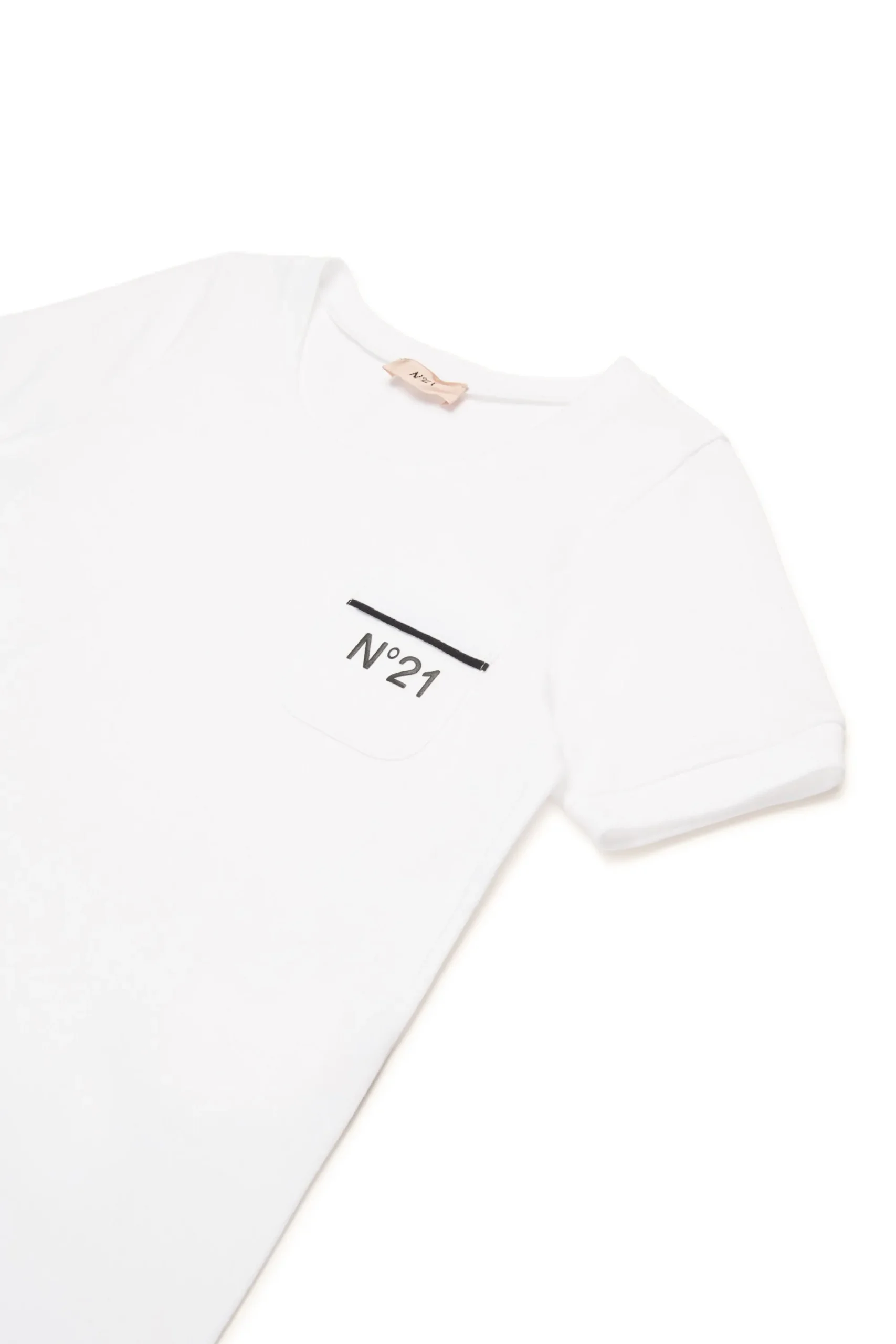 T-Shirts>N°21 T-shirt with rounded bottom white