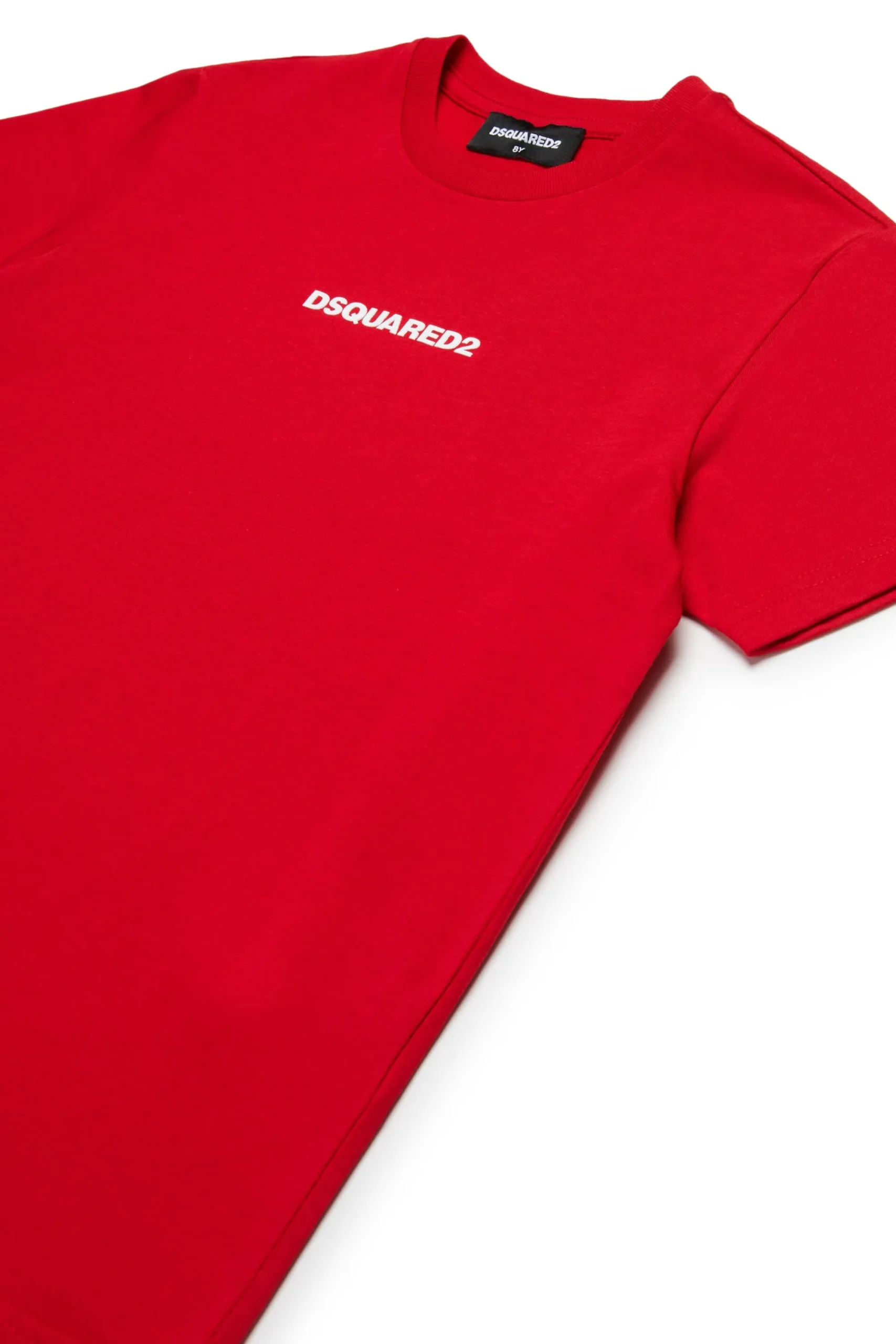 T-Shirts | Activewear>DSQUARED2 T-shirt with rubber effect logo tango red