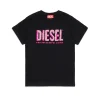 T-Shirts>DIESEL T-shirt with sequin logo black