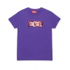 T-Shirts>DIESEL T-shirt with sequin logo violet