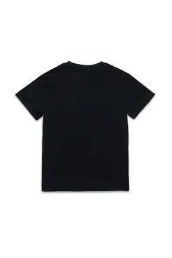 T-Shirts>DIESEL T-shirt with sequin logo black