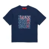 T-Shirts | Logomania>MAX&Co. T-shirt with solid floral square bluette
