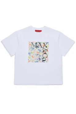T-Shirts | Logomania>MAX&Co. T-shirt with solid floral square white