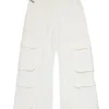 Pants>DIESEL Twill cargo pants off white