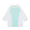 Dresses | Activewear>MARNI Two-tone fleece dress branded with logo placid blue