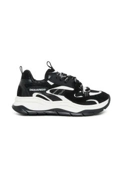 Sneakers | Sneakers>DSQUARED2 Two-tone low trainers Bubble black