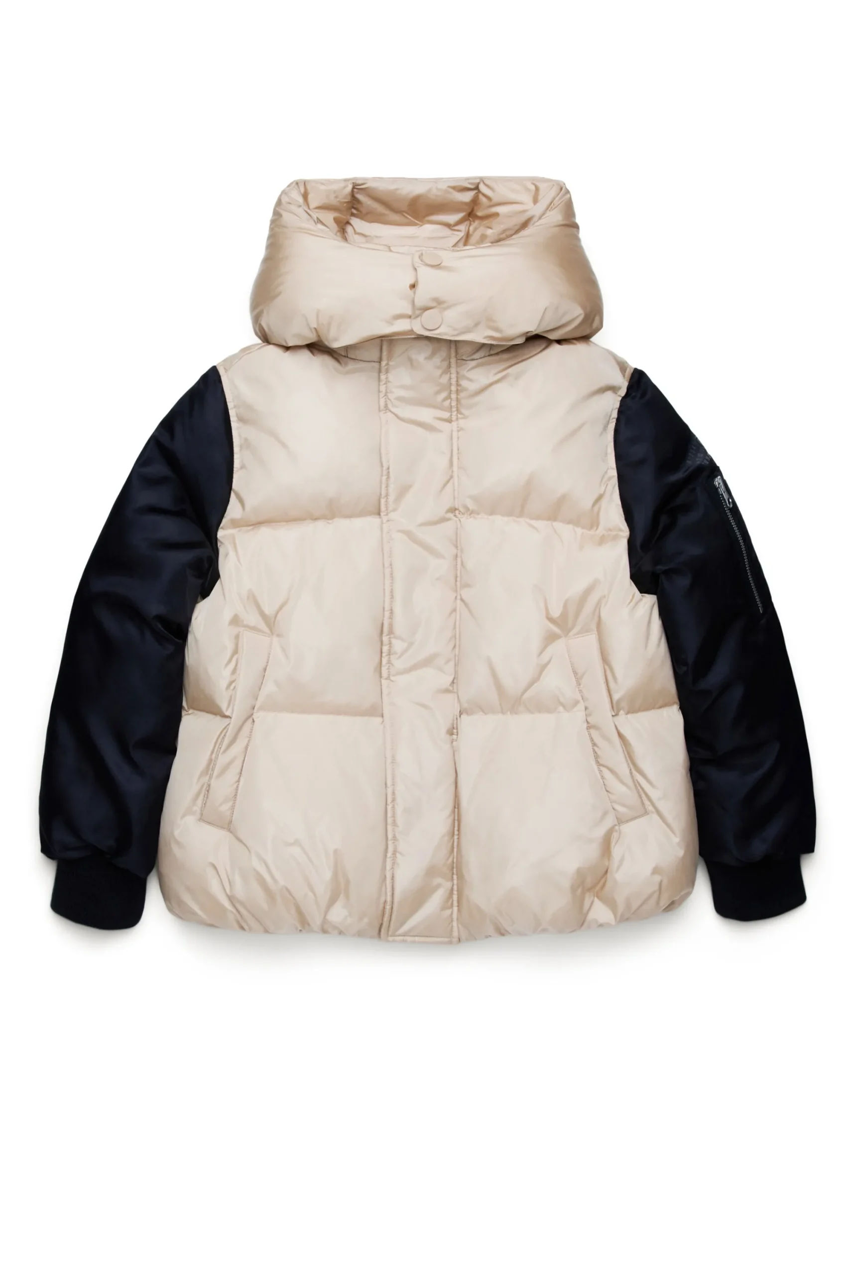Jackets And Padded Jackets | Jackets And Padded Jackets>MM6 MAISON MARGIELA Two-tone padded jacket with bomber sleeves beige