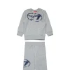 Tracksuits And Baby Set | Oval D By Diesel>DIESEL Used Oval D logo fleece jumpsuit grey melange