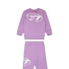 Tracksuits And Baby Set | Oval D By Diesel>DIESEL Used Oval D logo fleece jumpsuit lavender