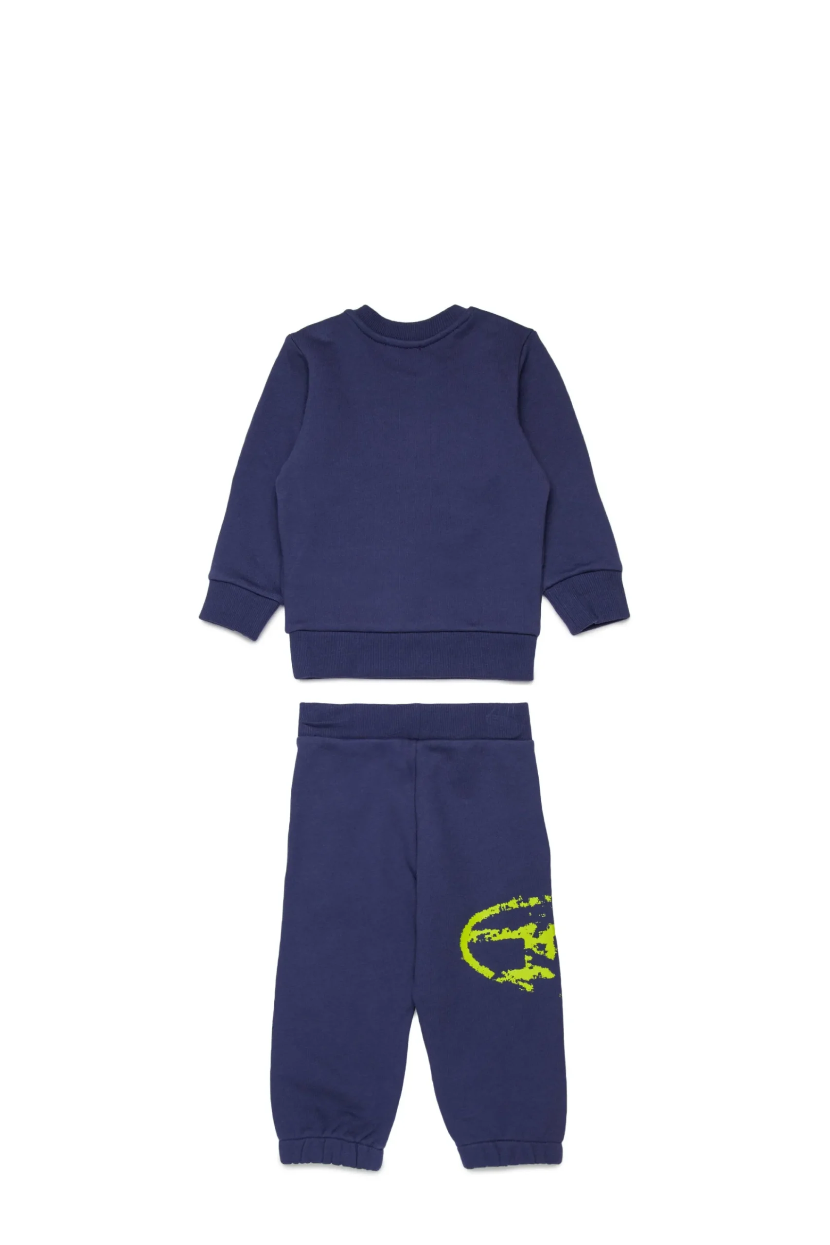 Tracksuits And Baby Set | Oval D By Diesel>DIESEL Used Oval D logo fleece jumpsuit blue peacoat