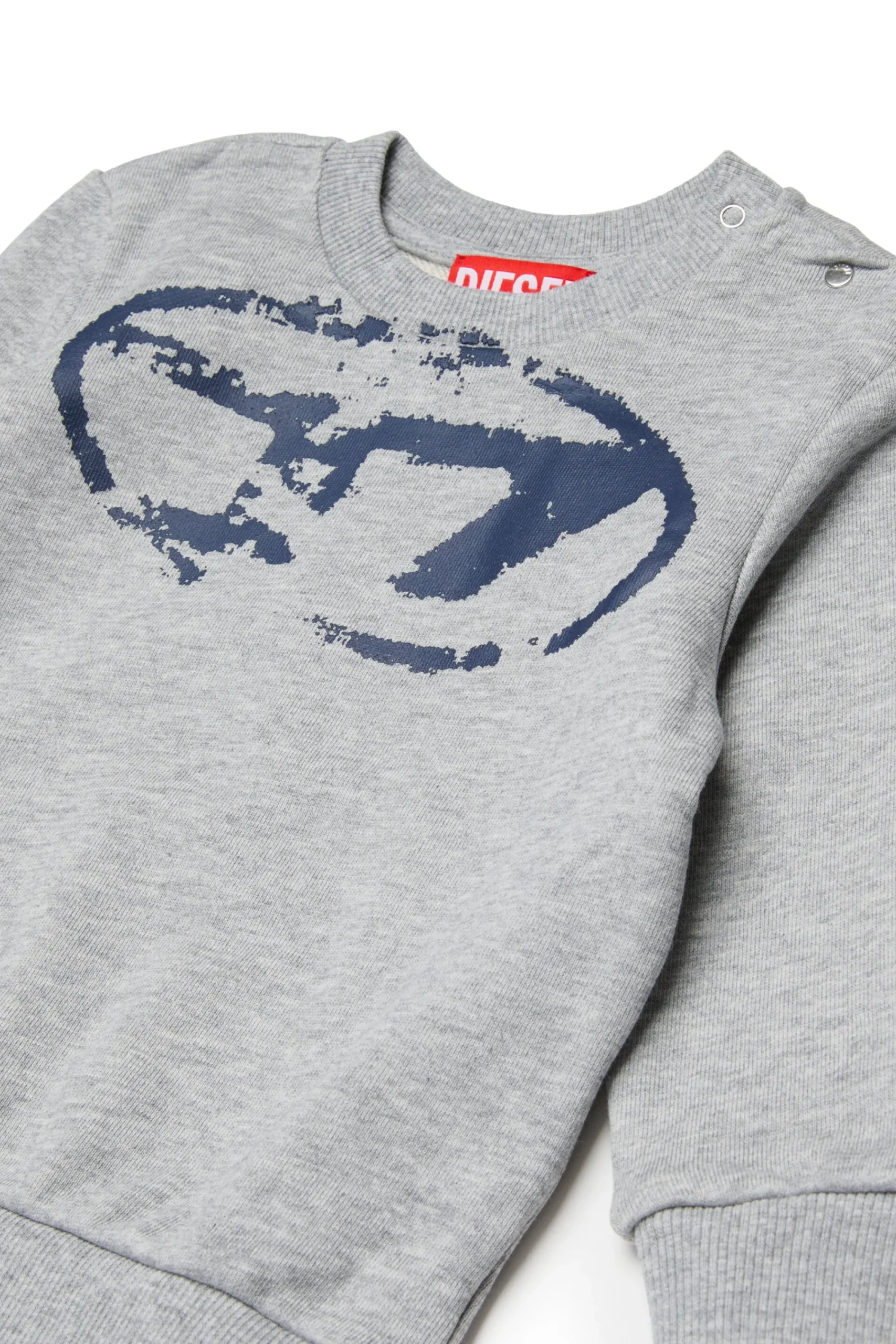 Tracksuits And Baby Set | Oval D By Diesel>DIESEL Used Oval D logo fleece jumpsuit grey melange