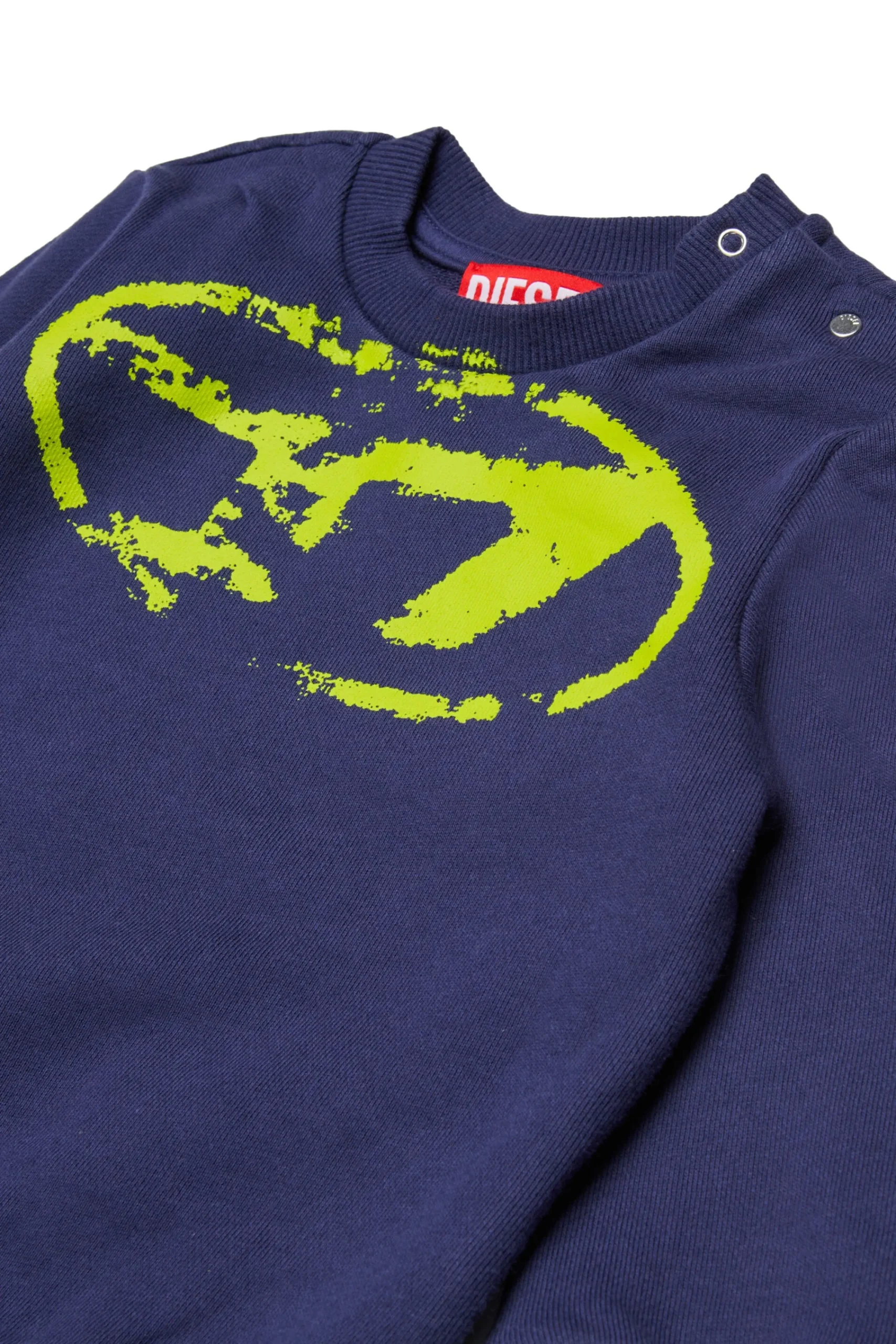 Tracksuits And Baby Set | Oval D By Diesel>DIESEL Used Oval D logo fleece jumpsuit blue peacoat