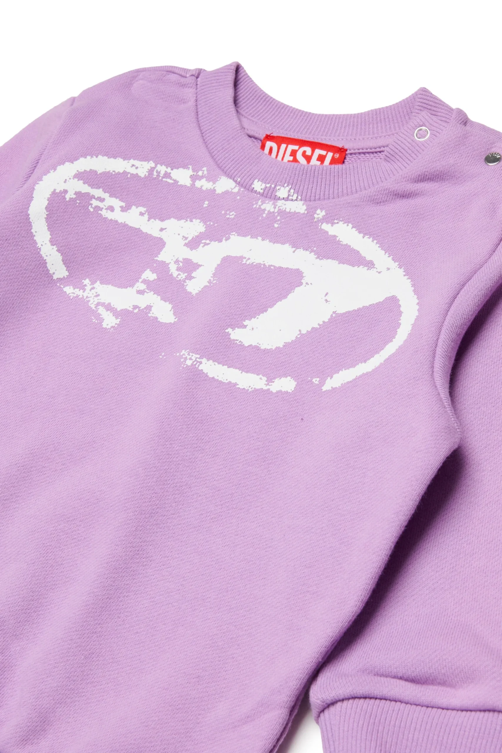Tracksuits And Baby Set | Oval D By Diesel>DIESEL Used Oval D logo fleece jumpsuit lavender