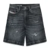 Shorts>DIESEL Used-effect black JoggJeans® shorts Denim Black