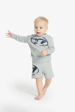 Oval D By Diesel | Oval D By Diesel>DIESEL Used-effect Oval D logo fleece shorts grey melange