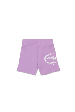 Oval D By Diesel | Oval D By Diesel>DIESEL Used-effect Oval D logo fleece shorts lavender