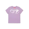 T-Shirts | Oval D By Diesel>DIESEL Used-effect Oval D logo T-shirt lavender