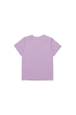 T-Shirts | Oval D By Diesel>DIESEL Used-effect Oval D logo T-shirt lavender