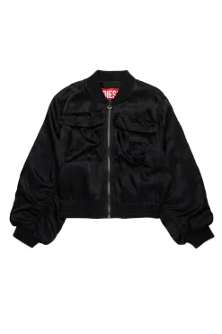 Jackets And Padded Jackets>DIESEL Utility-style satin bomber jacket black