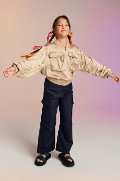 Jackets And Padded Jackets>DIESEL Utility-style satin bomber jacket beige
