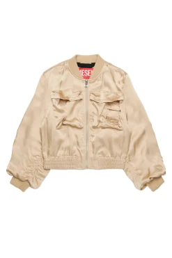 Jackets And Padded Jackets>DIESEL Utility-style satin bomber jacket beige