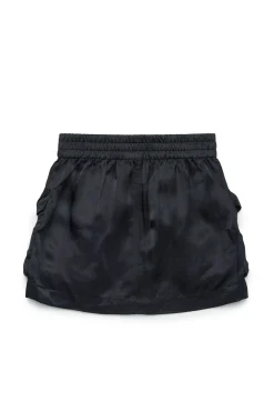 Skirts>DIESEL Utility-style satin skirt black