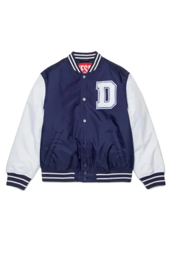 Jackets And Padded Jackets | Jackets And Padded Jackets>DIESEL Varsity jacket with buttons and logo blue peacoat