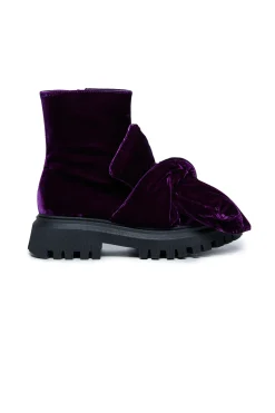 Boots And Combat Boots | Boots And Combat Boots>N°21 Velvet midi boots with puffy knot violet