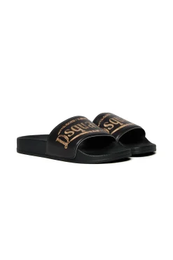 Logomania | Logomania>DSQUARED2 Vintage logo slide slippers black