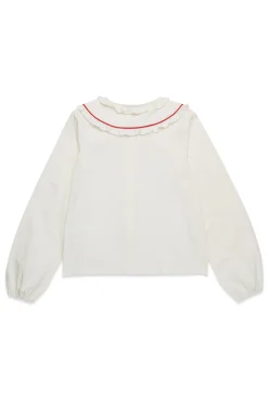 Shirts>MAX&Co. Wide neck shirt with ruffles white
