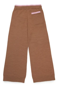 Pants>N°21 Wide ribbed knit trousers buckthorn brown