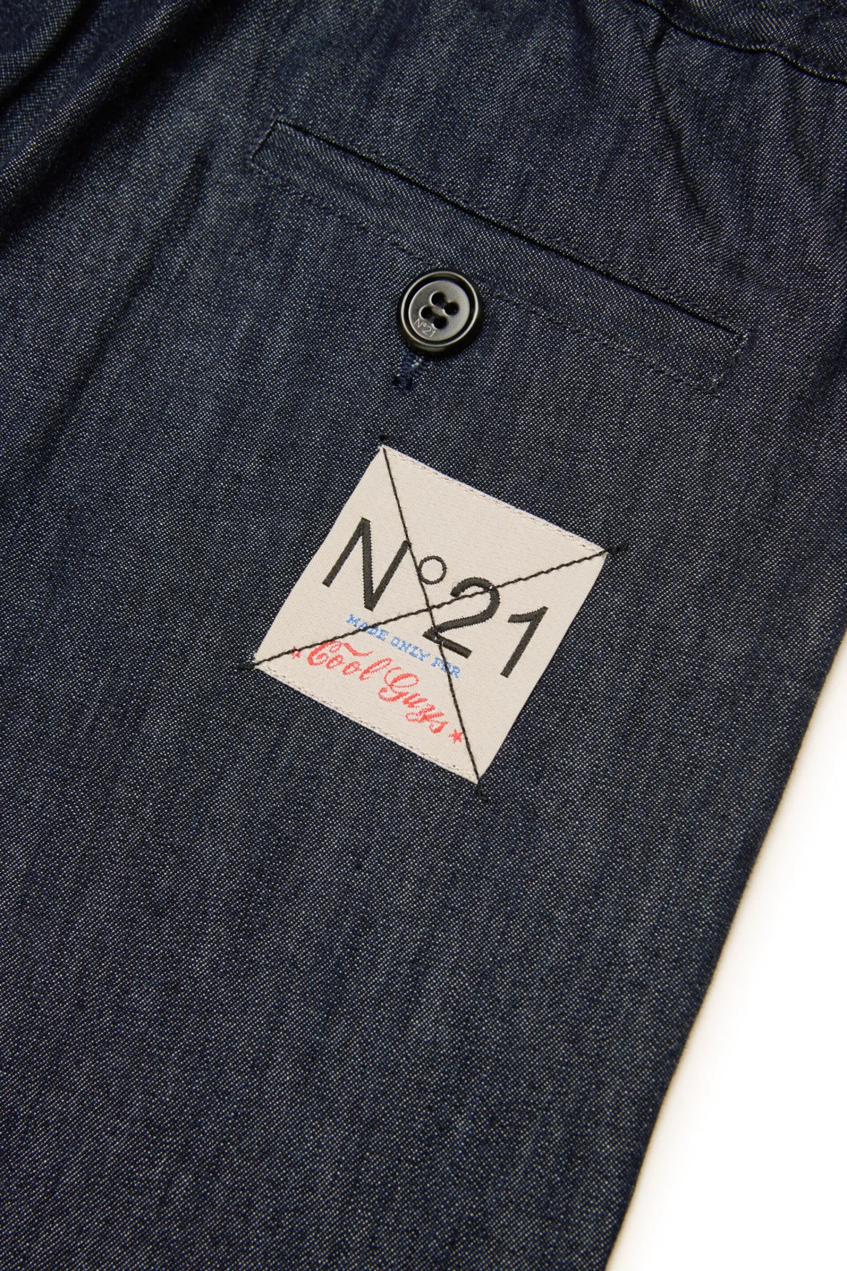 Party Looks | Party Looks>N°21 Wide-leg jeans in chambray denim blue denim