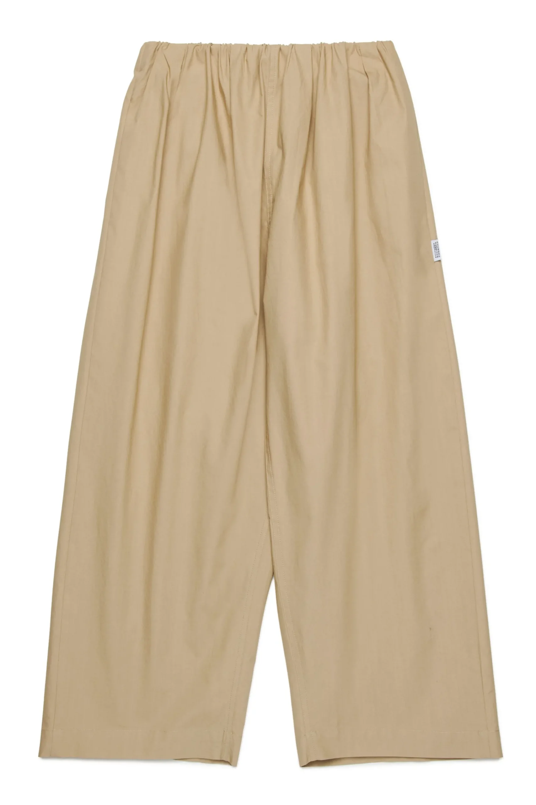 Pants | Pants>MM6 MAISON MARGIELA Wide-leg pants with gathers beige