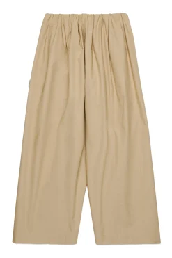 Pants | Pants>MM6 MAISON MARGIELA Wide-leg pants with gathers beige