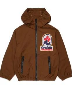 Jackets And Padded Jackets | Jackets And Padded Jackets>DSQUARED2 Windbreaker jacket Invicta x dachshund brown