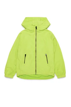 Oval D By Diesel | Oval D By Diesel>DIESEL Windbreaker jacket with maxi Oval D logo slime green