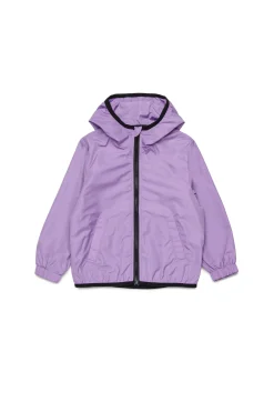 Jackets And Padded Jackets | Oval D By Diesel>DIESEL Windbreaker jacket with maxi Oval D logo lavender