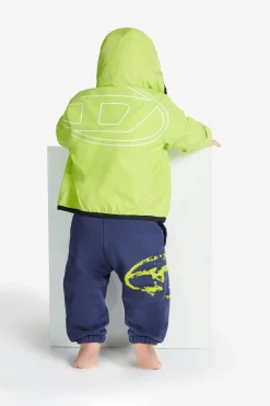 Jackets And Padded Jackets | Oval D By Diesel>DIESEL Windbreaker jacket with maxi Oval D logo slime green