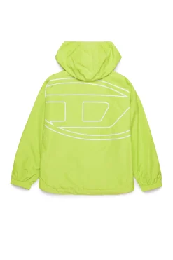 Oval D By Diesel | Oval D By Diesel>DIESEL Windbreaker jacket with maxi Oval D logo slime green