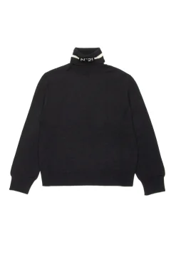 Knitwear>N°21 Wool blend turtleneck sweater black