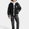 Jackets And Padded Jackets | Jackets And Padded Jackets>DSQUARED2 Wool cloth bomber jacket with college logo black