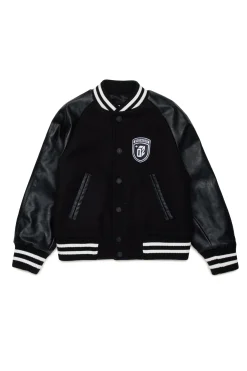Jackets And Padded Jackets | Jackets And Padded Jackets>DSQUARED2 Wool cloth bomber jacket with college logo black