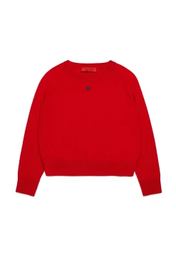 Knitwear>MAX&Co. Wool crew-neck pullover fiery red
