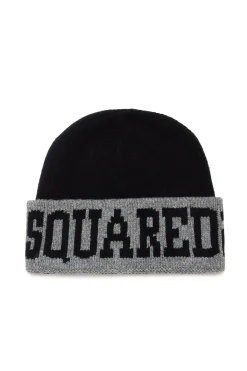 Hats And Caps | Hats And Caps>DSQUARED2 Wool-blend beanie with logo black