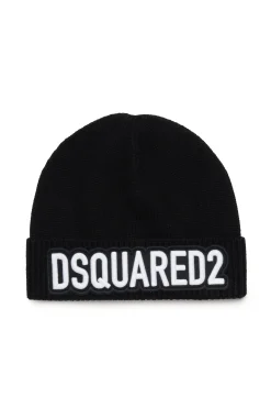 Hats And Caps | Hats And Caps>DSQUARED2 Wool-blend beanie with logo black