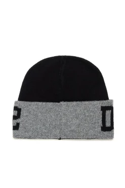 Hats And Caps | Hats And Caps>DSQUARED2 Wool-blend beanie with logo black